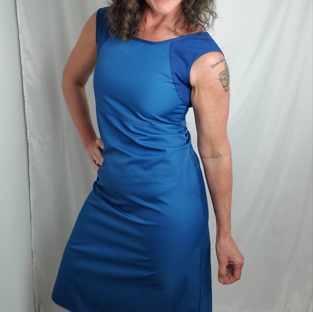 1980s Norm Thompson retro 80s blue dress